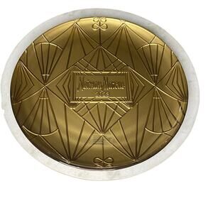 NWT Neiman Marcus 2023 Gold Holiday Christmas 13” Serving Plate Platter